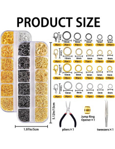 Kit de Anillas de Salto Abiertas DIYDEC 2143 Piezas con Herramientas 2