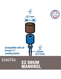 Mandril de Lijado Dremel EZ407SA con Banda de 60 Granos 2