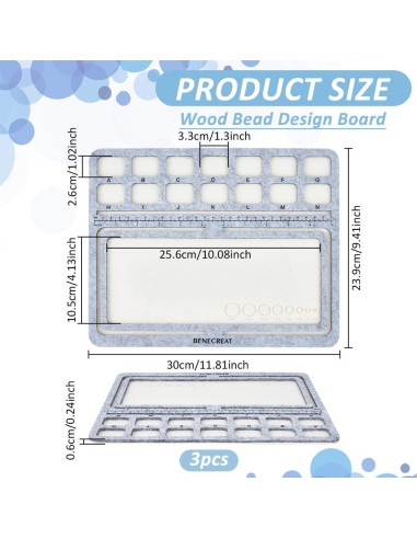 Tableros de Fieltro Rectangulares BENECREAT 30x24cm 3Pcs