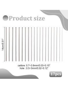 Varillas de Acero Inoxidable PH PandaHall 17pcs 14cm 2