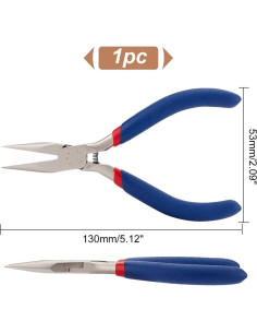 Alicates de Punta Plana PH PandaHall 130mm Acero Inoxidable Azul 2