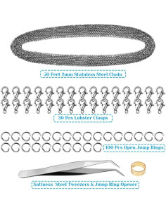 Cadena de Acero Inoxidable Anezus 15m con Anillas y Cierres 2