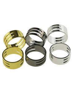 Juego de Anillos de Salto Tegg 6PCS Latón Plata Oro Negro
