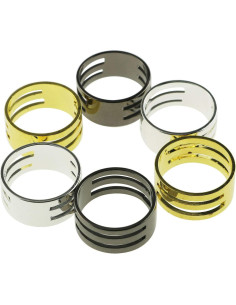 Juego de Anillos de Salto Tegg 6PCS Latón Plata Oro Negro 2