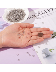 Anillos de Salto Cerrados Craftdady 500Pcs 7mm Platino 2