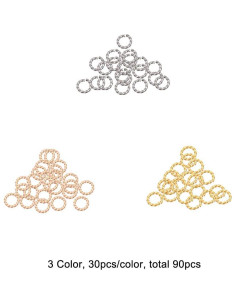 Anillas Abiertas Retorcidas UNICRAFTALE 90pcs Acero Inoxidable 2