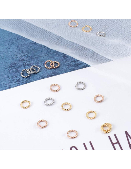 Anillas Abiertas Retorcidas UNICRAFTALE 90pcs Acero Inoxidable