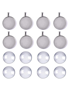 Kit de Manualidades DROLE 60Pcs - 20 Bandejas 30mm y 20 Cabochones