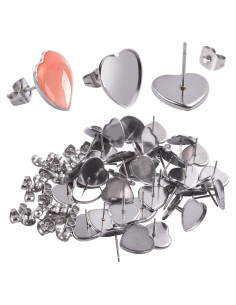 Pendientes de Stud Corazón Aylifu 40 Piezas Acero Inoxidable