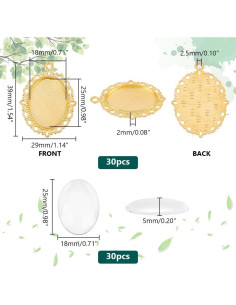 Kit de Colgantes Bezel PH PandaHall - 60 Piezas Doradas 2
