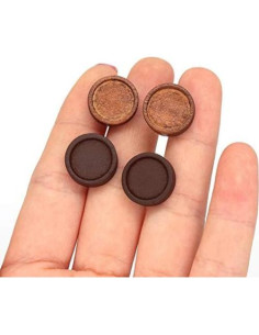 40 Piezas Cabujón de Madera 12mm y Acero Inoxidable SHUNAE 2