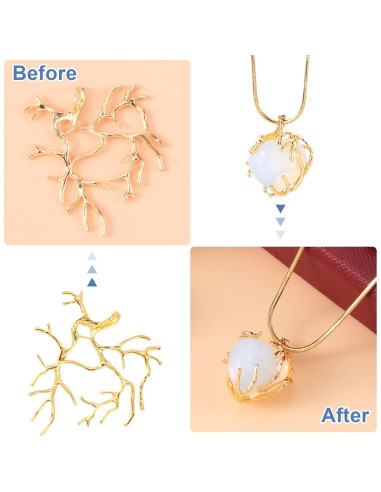 Plantillas de Joyería en Forma de Rama Doradas 4 Pcs - Isslly