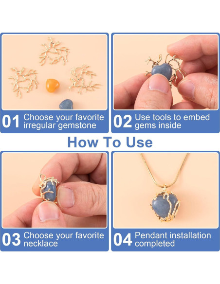 Plantillas de Joyería en Forma de Rama Doradas 4 Pcs - Isslly