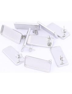 20 Piezas Configuraciones Pendientes Acero Inoxidable 10x25mm 2