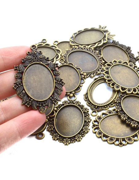 Bandejas Colgantes Ovaladas Aylifu en Bronce 16 Piezas