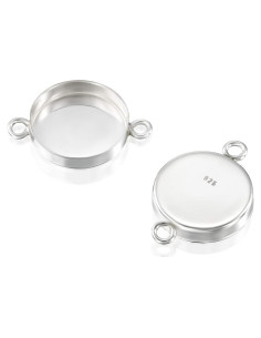 4 Piezas Bezel Cups 925 Plata Esterlina 12mm para Joyería