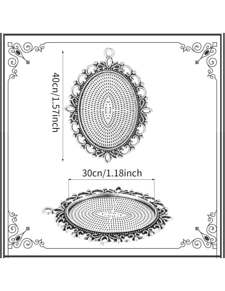 10 Bandejas de Colgante Ovaladas Telooco 30x40mm para Joyería