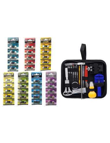 70 Baterías de Botón Alcalinas 1.5V HyperPS + Kit de Relojero