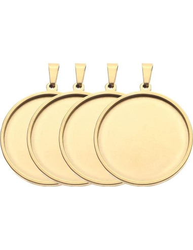 10 Piezas Base de Cabochón 25mm Dorado SHUNAE para Collares