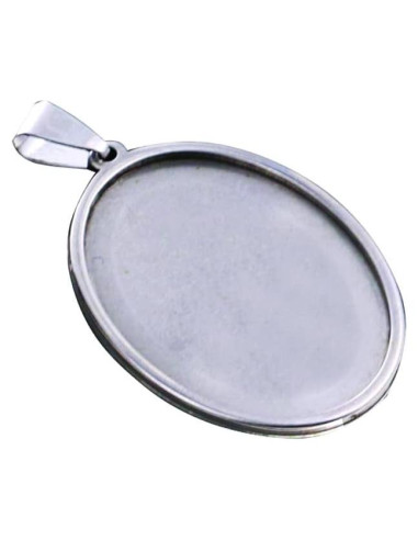 10 Piezas Base de Pendientes Redondos Acero Inoxidable 20x30mm