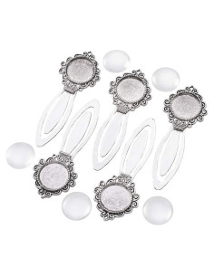 Marcadores de Retrato Redondos PH PandaHall 20mm Plata Antigua