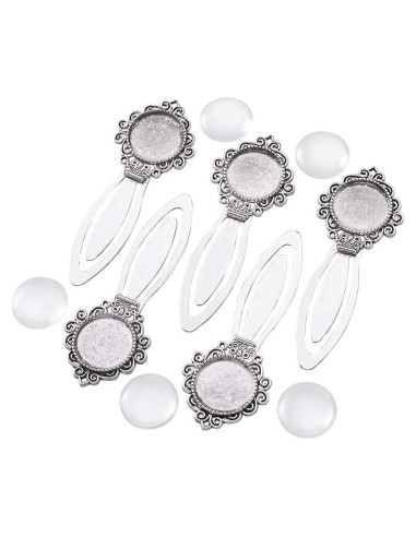 Marcadores de Retrato Redondos PH PandaHall 20mm Plata Antigua