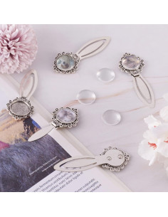 Marcadores de Retrato Redondos PH PandaHall 20mm Plata Antigua 2