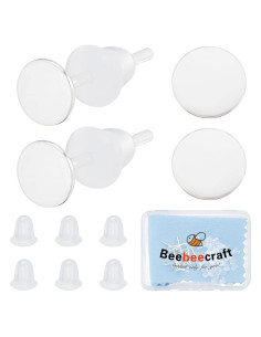 Configuraciones de Aretes Cabochon Beebeecraft 20 Piezas Plata 925