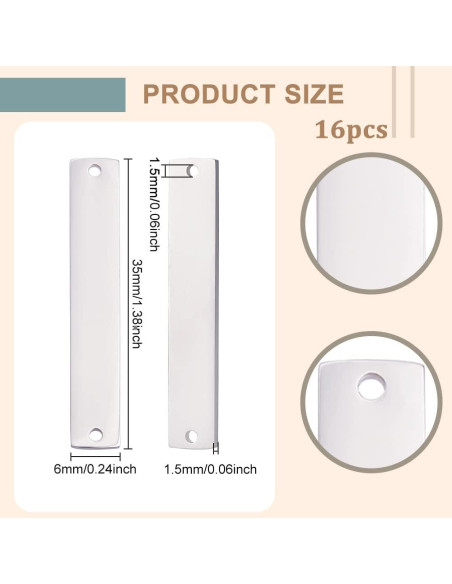 Conectores de Acero Inoxidable 304 BENECREAT 16Pcs 3.5x0.6cm