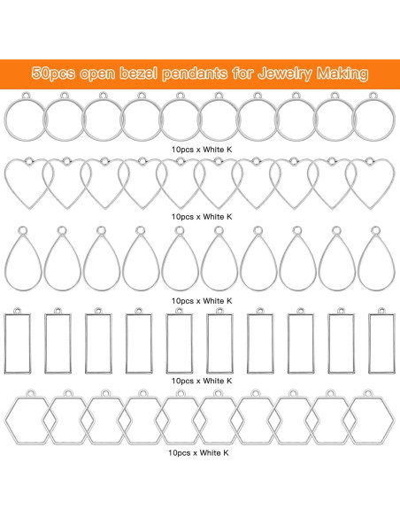 50 Abrazaderas Abiertas Oubaka para Manualidades DIY - 5 Estilos