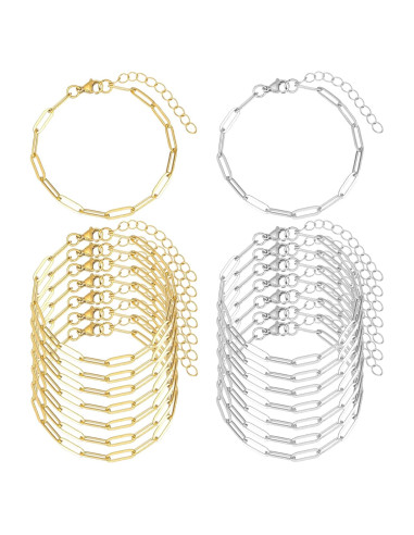 Paquete de 16 Pulseras de Encanto KEIAOUE Acero Inoxidable