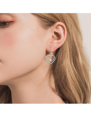 50 Piezas Colgantes Doble Corazón YionZian 25mm Plata Antigua