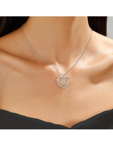 50 Piezas Colgantes Doble Corazón YionZian 25mm Plata Antigua