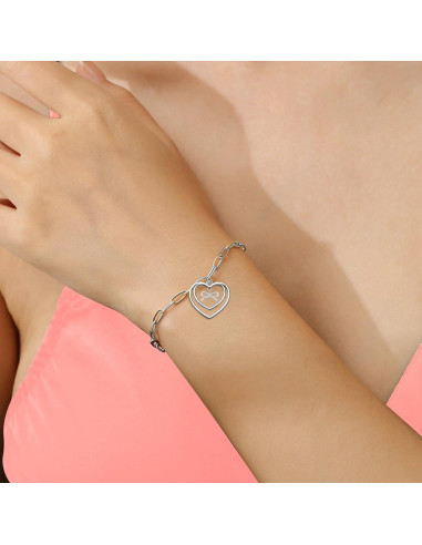 50 Piezas Colgantes Doble Corazón YionZian 25mm Plata Antigua