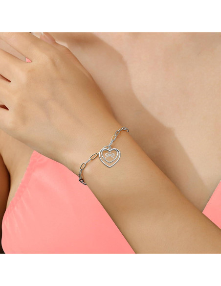 50 Piezas Colgantes Doble Corazón YionZian 25mm Plata Antigua