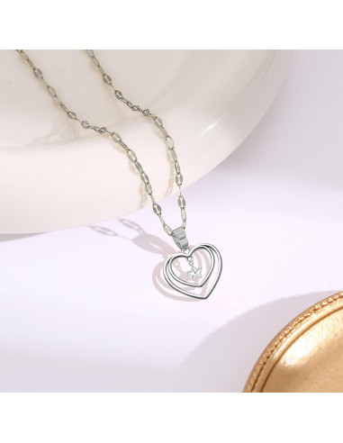 50 Piezas Colgantes Doble Corazón YionZian 25mm Plata Antigua