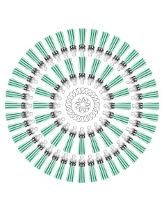 Borlas de Cuero Verde Aqua 150 Piezas 38mm con Anillas