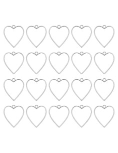 Colgantes de Montura Abierta uxcell - Corazón Plata 30pcs