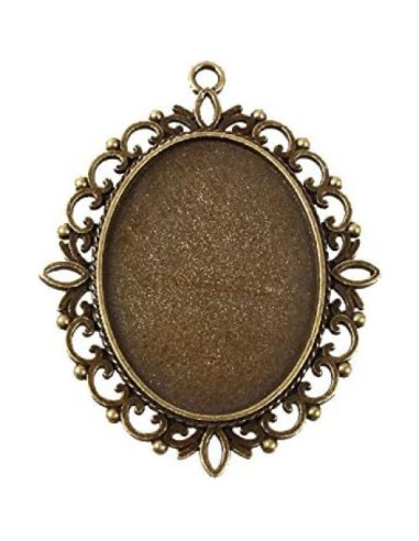 10 Piezas Configuraciones Bezel Cabochón Pandahall 40x30mm Bronce