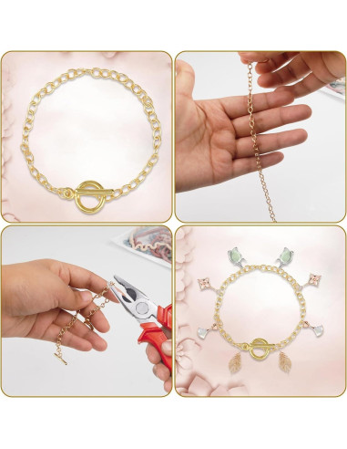 Cadena de Pulsera 12PCS Plata y Oro 19cm Jaydear