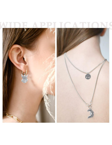 200 Piezas Encantos de Plata Tibetana JIALEEY para DIY Joyas