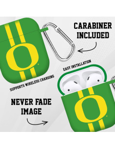 Funda HD Oregon Ducks para Apple AirPods Gen 1 y 2 - Rayas 2
