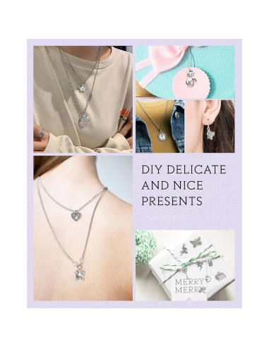 Encantos de Joyería JIALEEY 400 Piezas Aleación Plata Tibetana