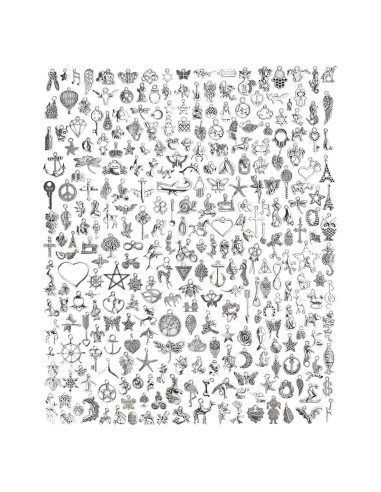 300 Encantos de Aleación de Plata Tibetana JIALEEY para DIY