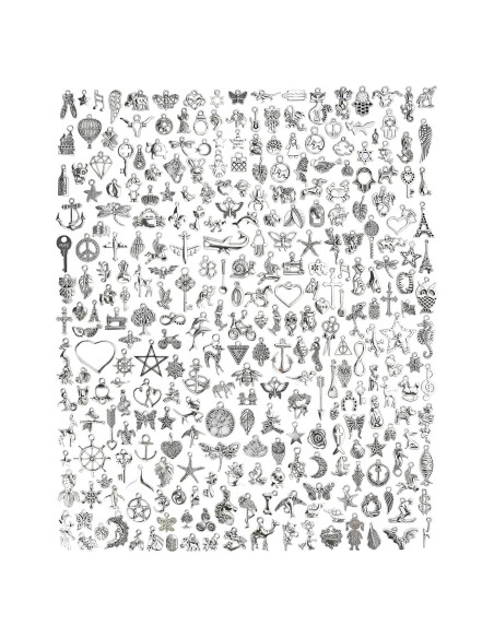 300 Encantos de Aleación de Plata Tibetana JIALEEY para DIY
