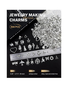 300 Encantos de Aleación de Plata Tibetana JIALEEY para DIY 2