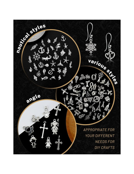 300 Encantos de Aleación de Plata Tibetana JIALEEY para DIY