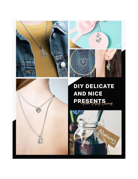 300 Encantos de Aleación de Plata Tibetana JIALEEY para DIY