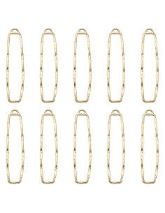 10 Encantos Rectangulares Huecos PandaHall para Joyería DIY