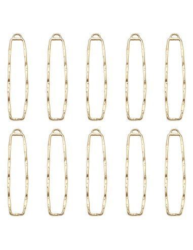 10 Encantos Rectangulares Huecos PandaHall para Joyería DIY